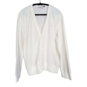 Vintage Retro Preppy Arnold Palmer White V-Neck Cardigan — Men’s M